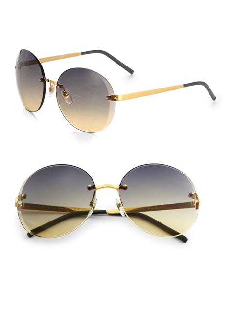 oversized gold round sunglasses